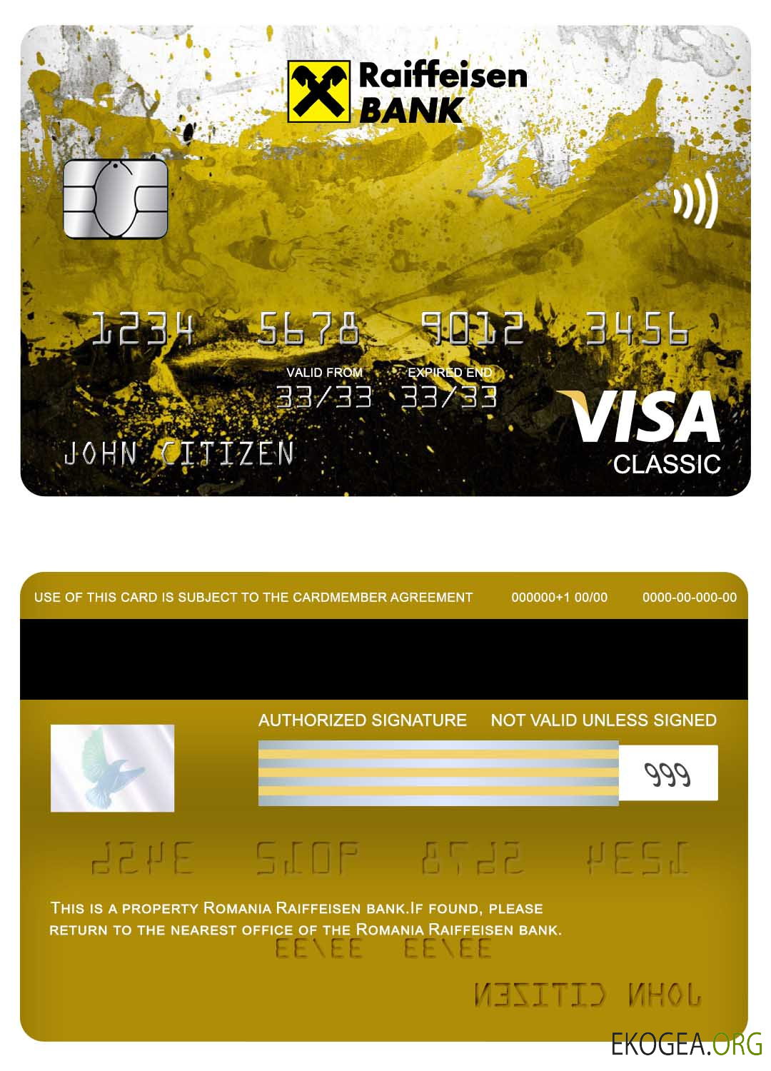 Carte Visa Classic de la banque Raiffeisen Roumanie